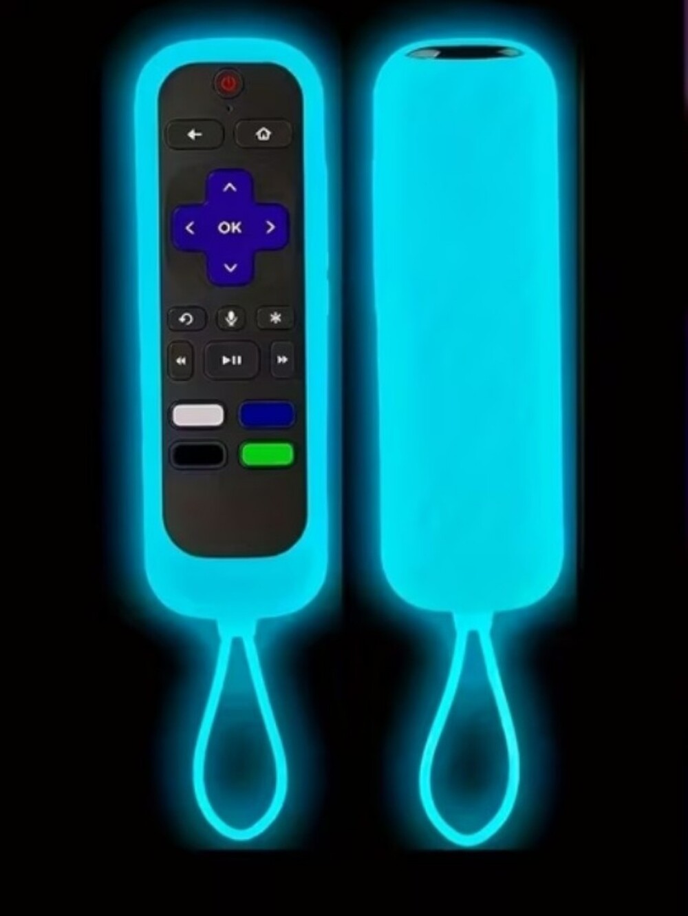 > One Glow Silicone Remote Cover Sleeve with Strap For Roku